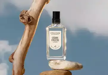 Eau des Baux reimagined. Spicy intensity, woody facets, amber notes.