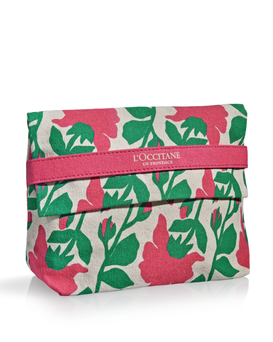view 2/2 of Floral pouch (pink & green), , RECT